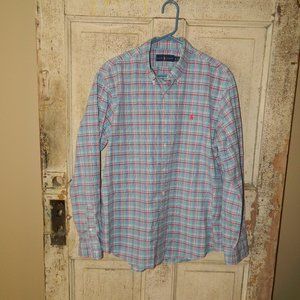 Ralph Lauren Plaid Button Front Mens Shirt Size XL  (F-34)